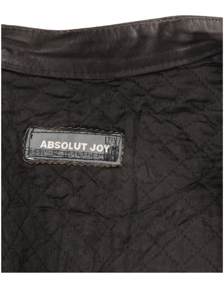 veste en cuir homme vintage UK 40 Grand cuir noir