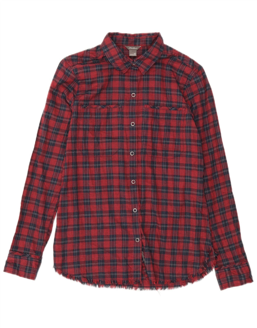 Eddie Bauer Chemise surdimensionnée pour femme UK 6 XS Rouge à carreaux en coton