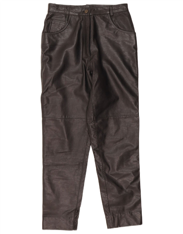 Pantalon Droit En Cuir Femme Front Line W30 L28 Cuir Noir
