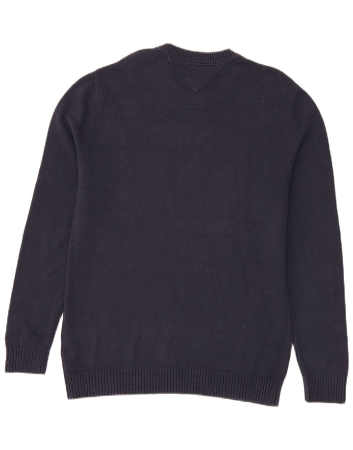 Tommy Hilfiger Pull à col rond pour homme en coton bleu marine moyen