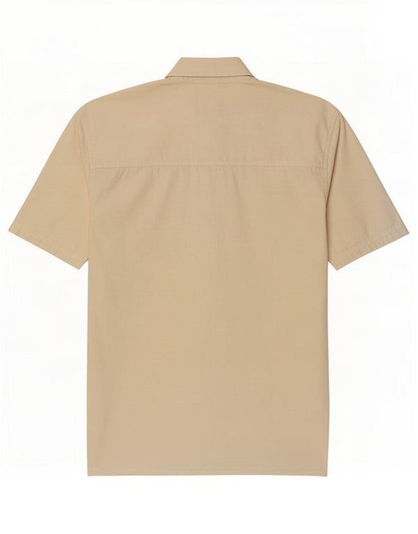 Trussardi Jeans Chemise surdimensionnée à manches courtes pour femme UK 10 Small Beige