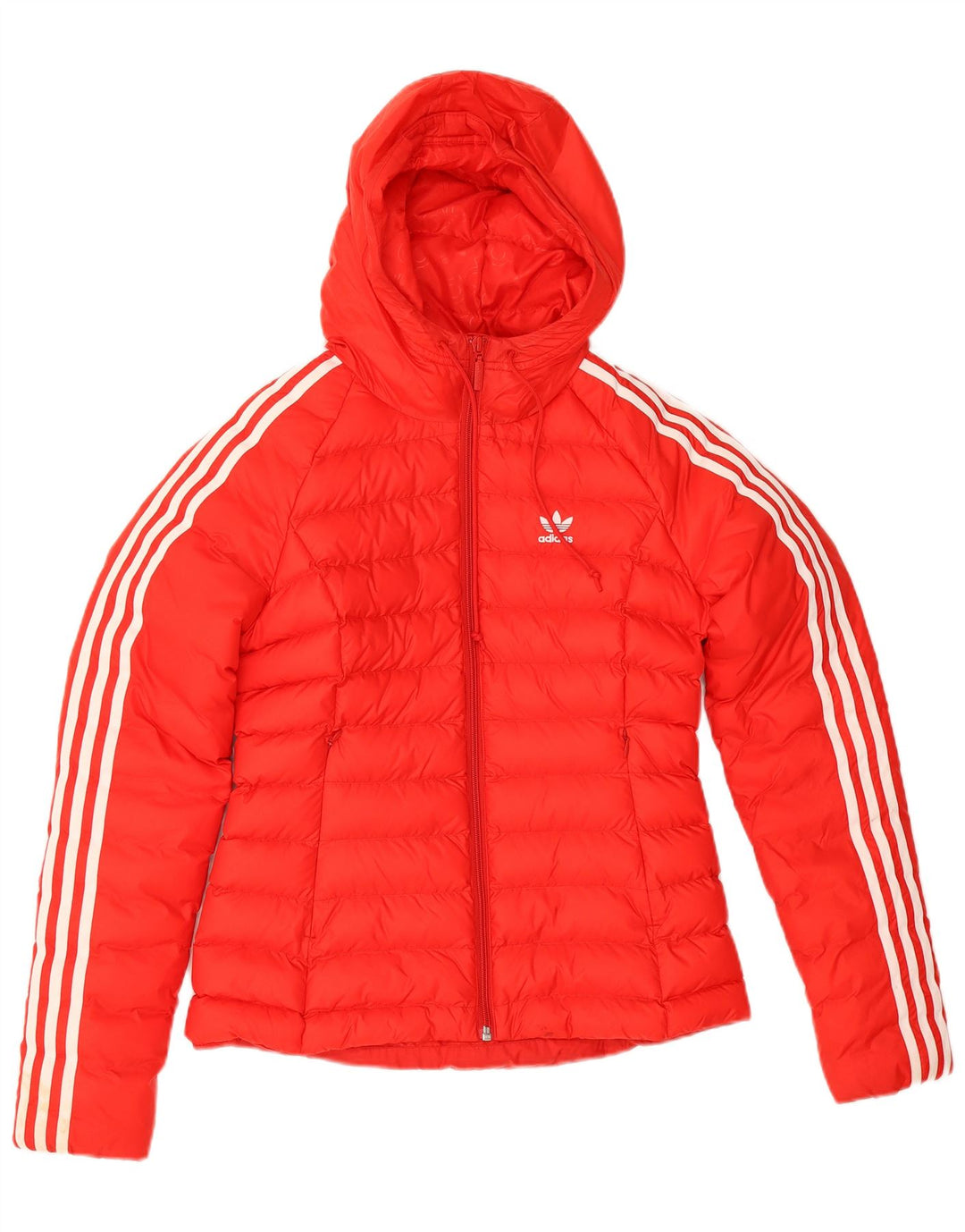 Adidas Veste rembourrée à capuche pour femme UK 8 Small Rouge Polyamide