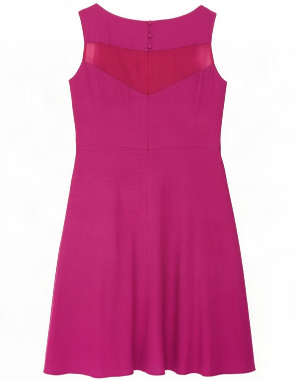 Monsoon Robe trapèze sans manches pour femme UK 12 Acétate rose moyen