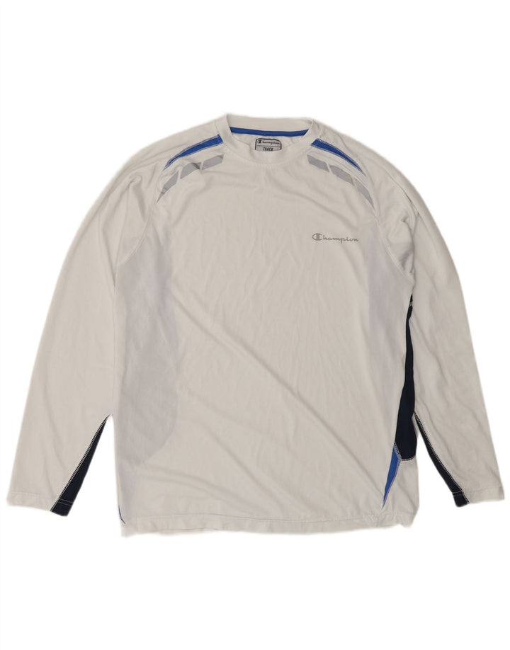 Champion Haut ample à manches longues pour homme en polyester color block blanc petit