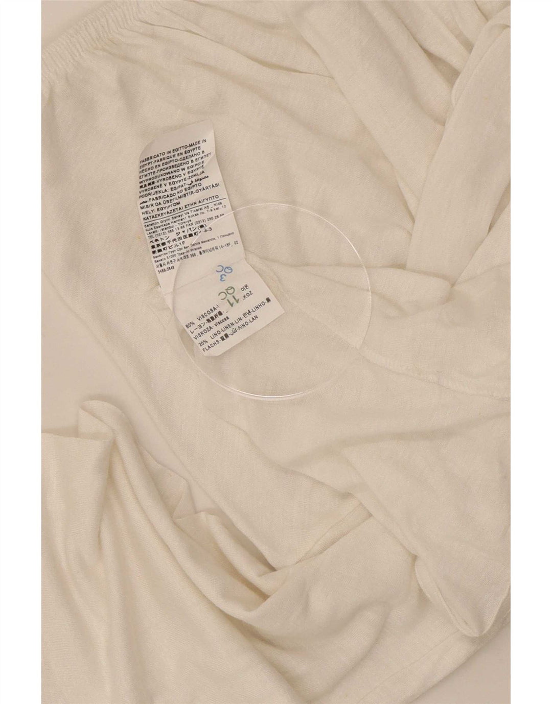 Benetton Haut surdimensionné à épaules dénudées pour femme UK 46 Large Viscose Blanche