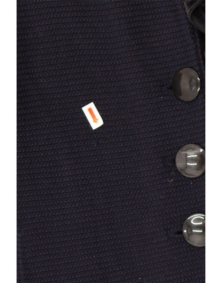 ARMANI Femme Cardigan à volants sur le devant IT 42 Bleu marine moyen