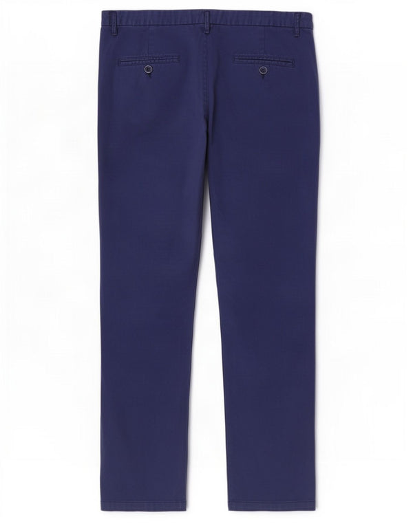 Benetton Pantalon Chino Slim Femme UK 10 Small W30 L29 Bleu Marine Coton