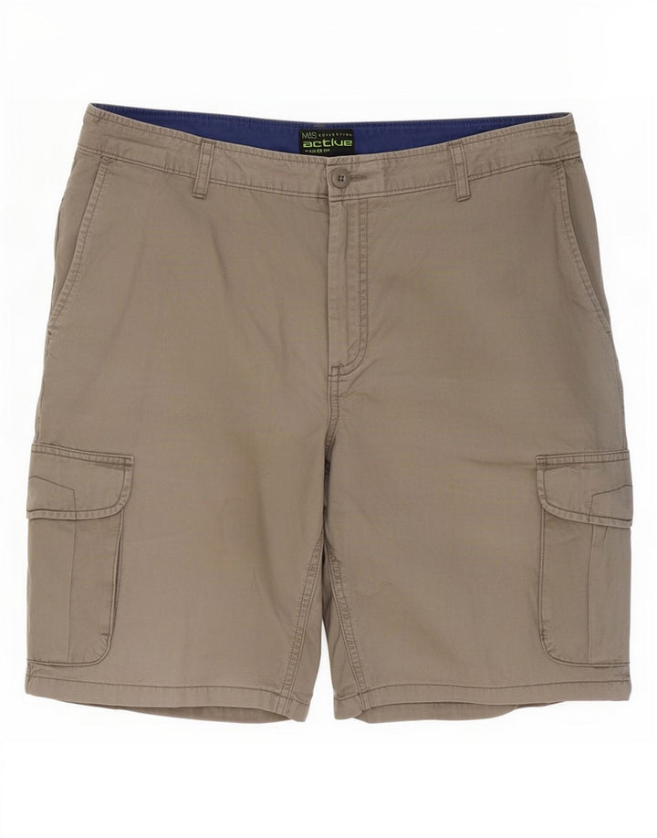 Marks & Spencer Short cargo coupe classique W36 pour homme, grand gris