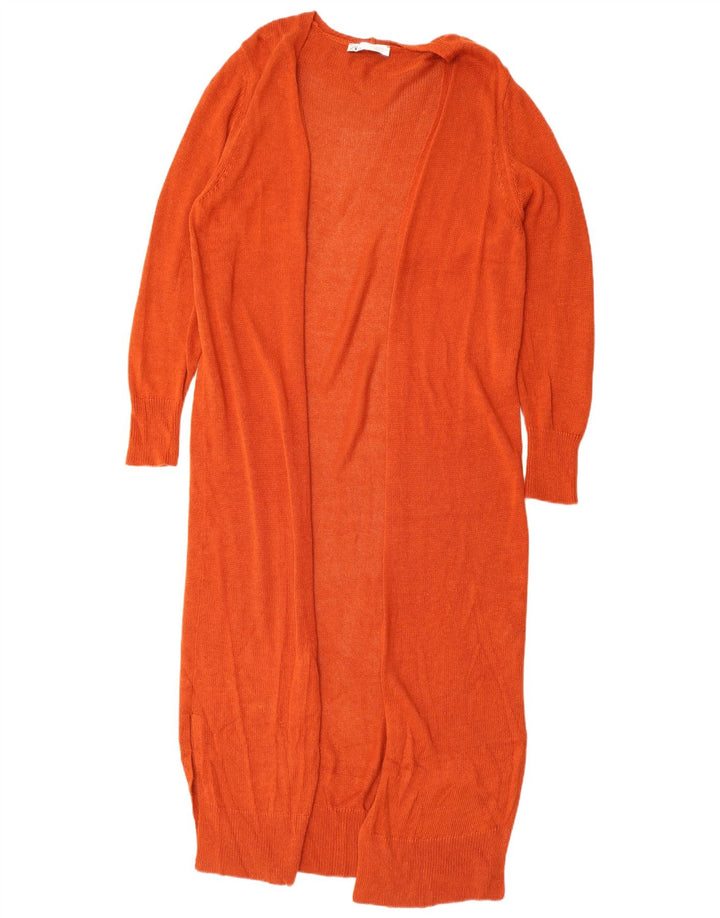 Zara Cardigan ouvert long pour femme UK 14 Viscose orange moyen