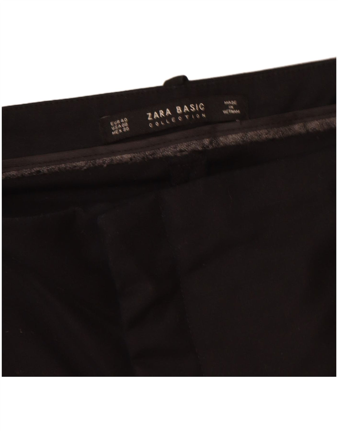 Zara Pantalon Chino Slim Femme EU 40 Moyen W32 L28 Noir