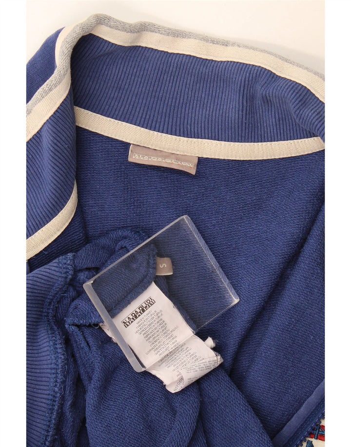 Napapijri Veste de survêtement graphique pour homme, petit, bleu, coton