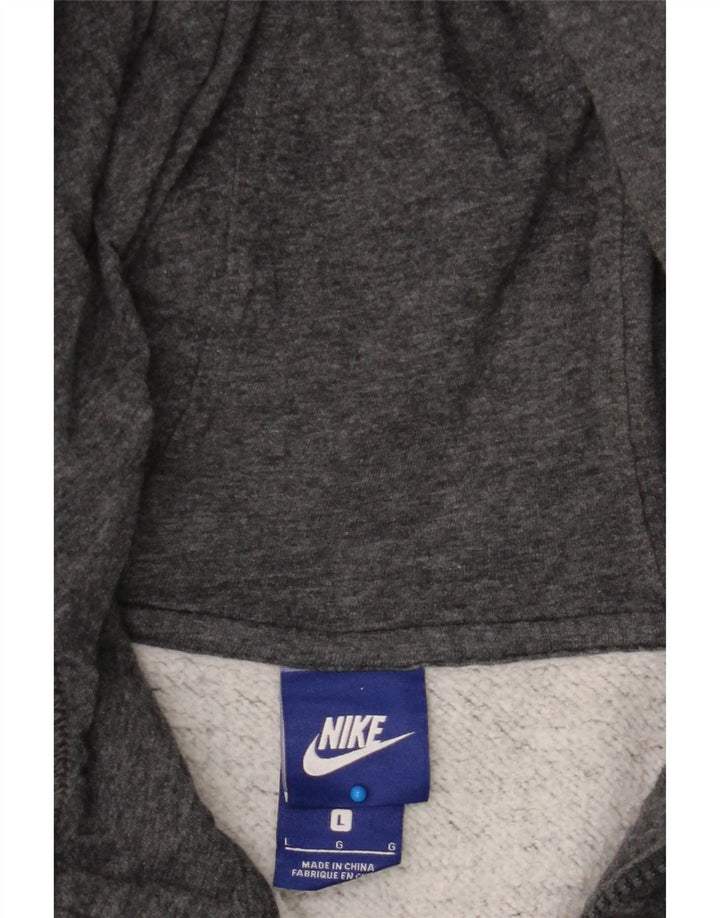 NIKE Mens Zip Hoodie Sweater Large Grey Cotton Vintage Nike and Second-Hand Nike from Messina Hembry 