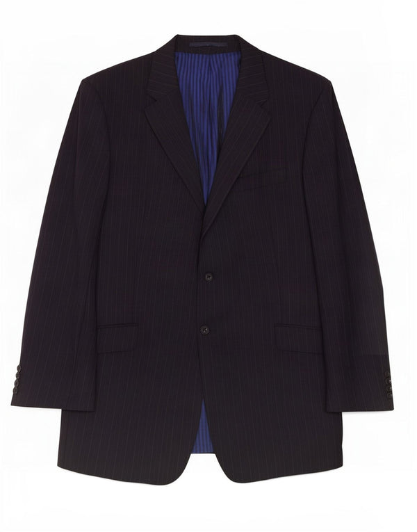 Marks & Spencer Veste blazer à 2 boutons pour homme UK 44 XL Bleu marine à fines rayures