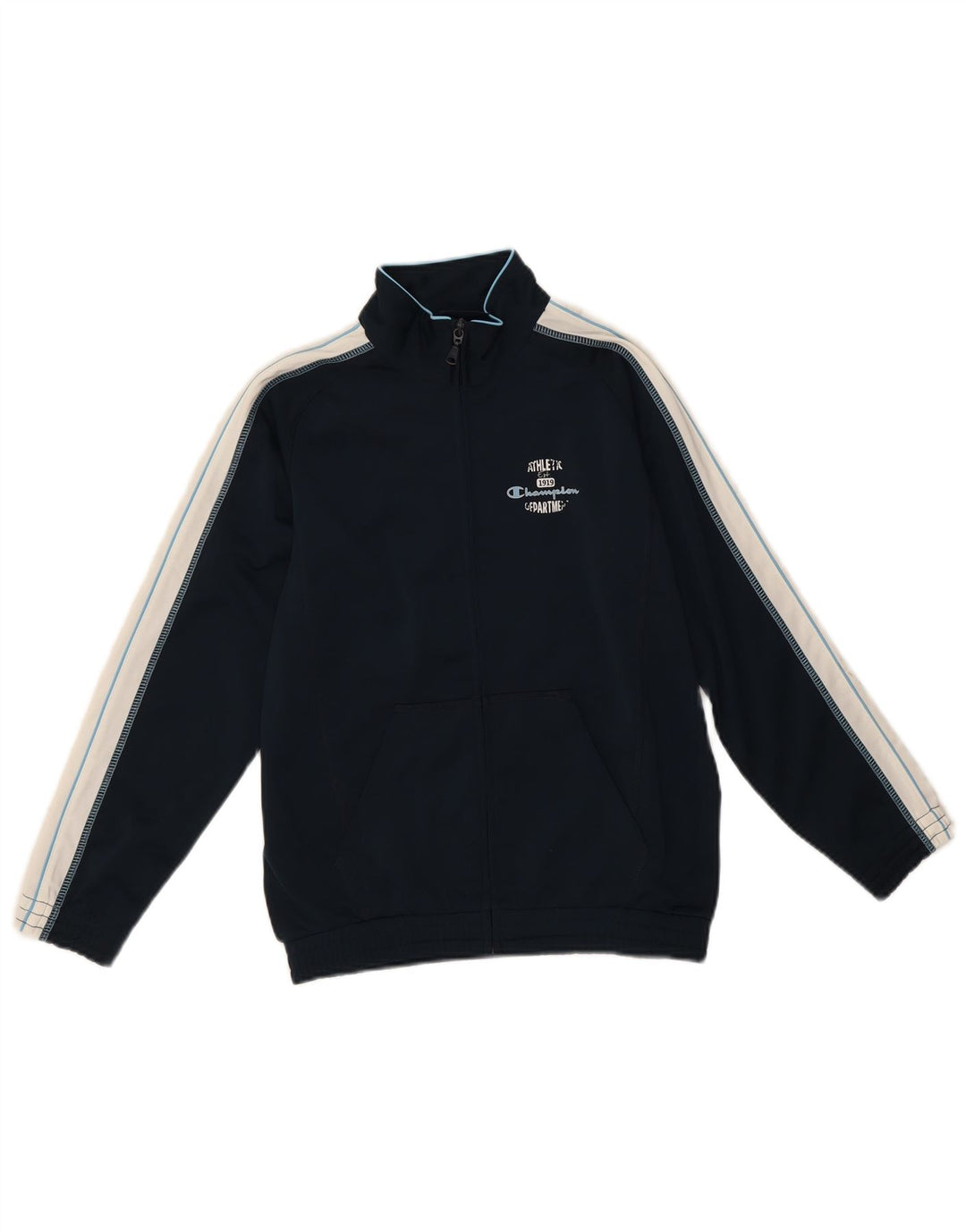 Champion Veste de Survêtement Garçon 9-10 Ans Bleu Marine Moyen Colorblock
