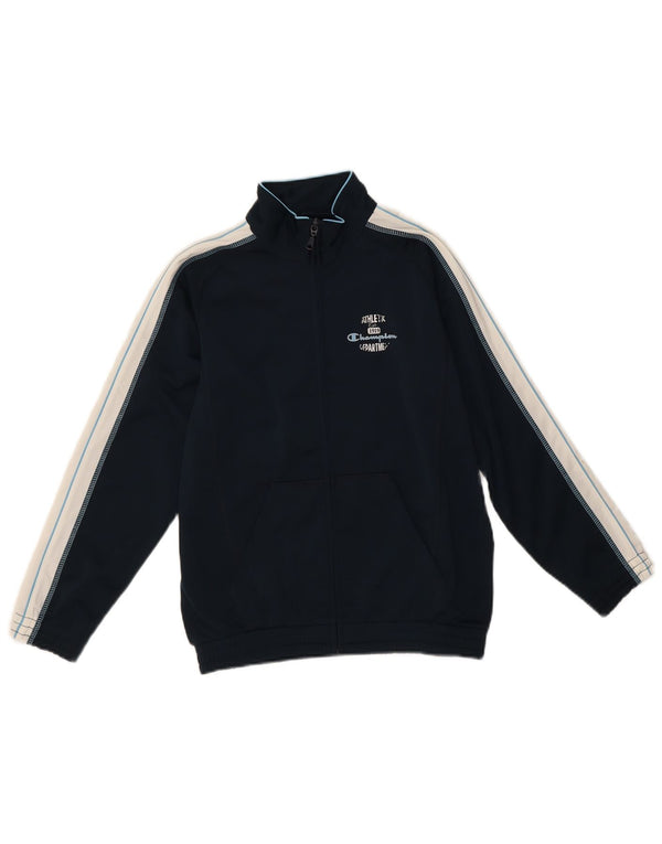 Champion Veste de Survêtement Garçon 9-10 Ans Bleu Marine Moyen Colorblock