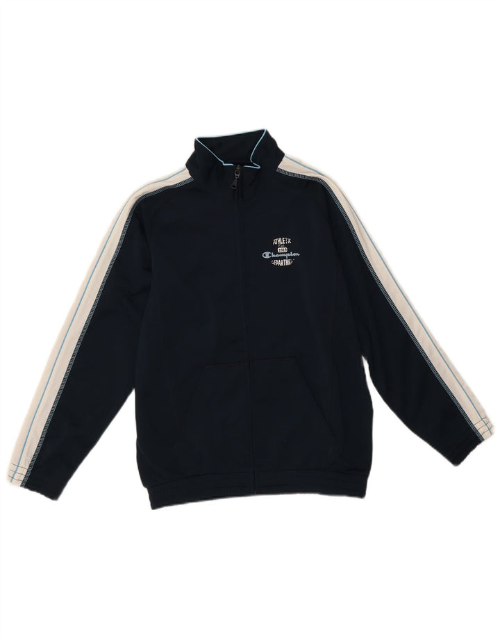 Champion Veste de Survêtement Garçon 9-10 Ans Bleu Marine Moyen Colorblock