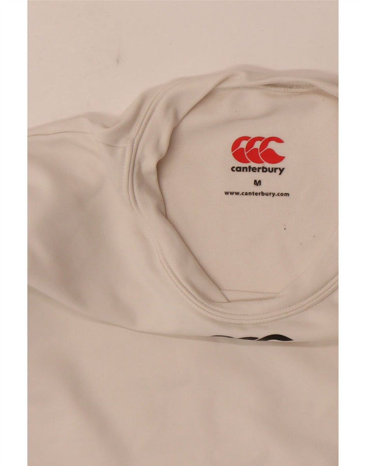 Canterbury Haut graphique à manches longues pour femme UK 12 Medium Blanc