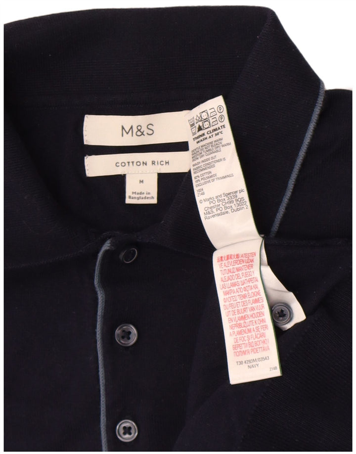 Marks & Spencer Polo Homme Bleu Marine Moyen Coton