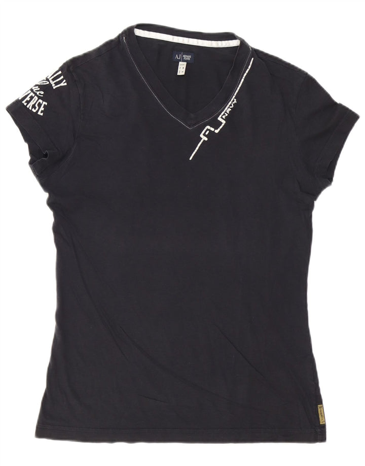 Armani Jeans T-Shirt Graphique Homme Bleu Marine Moyen Coton