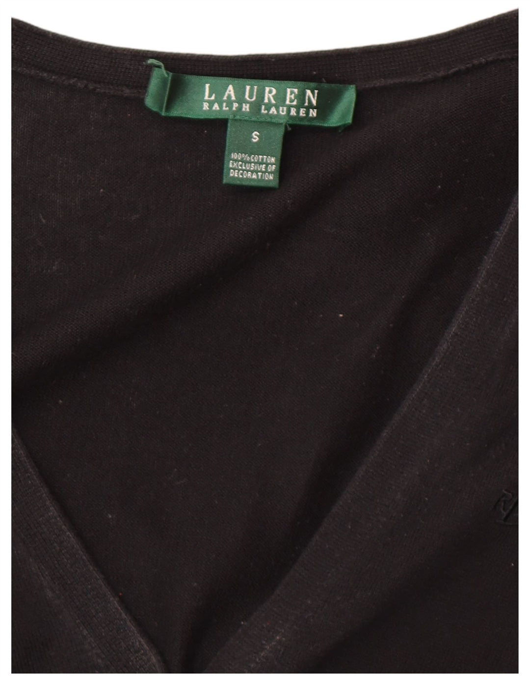 Ralph Lauren Pull Cardigan Femme UK 10 Petit Noir