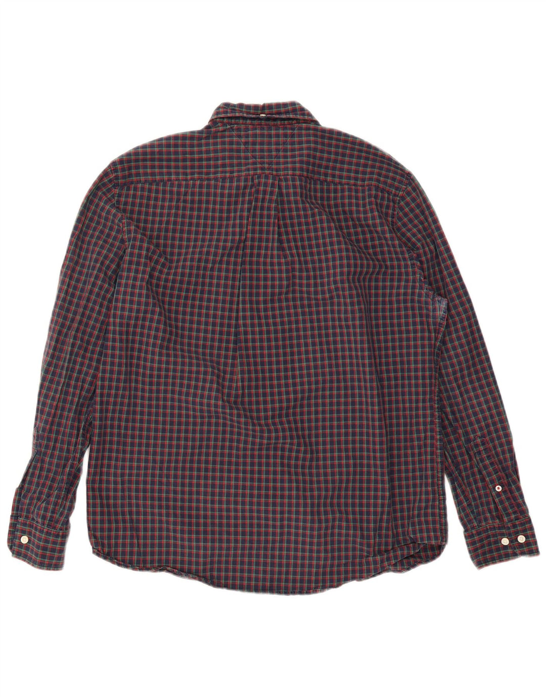 Tommy Hilfiger Chemise coupe classique pour homme en coton à carreaux bleu marine