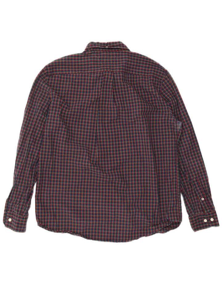 Tommy Hilfiger Chemise coupe classique pour homme en coton à carreaux bleu marine