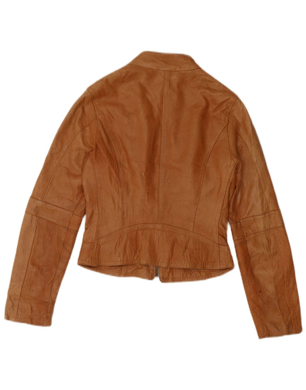 XETRA Veste de motard en cuir pour femme UK 8 Small Beige