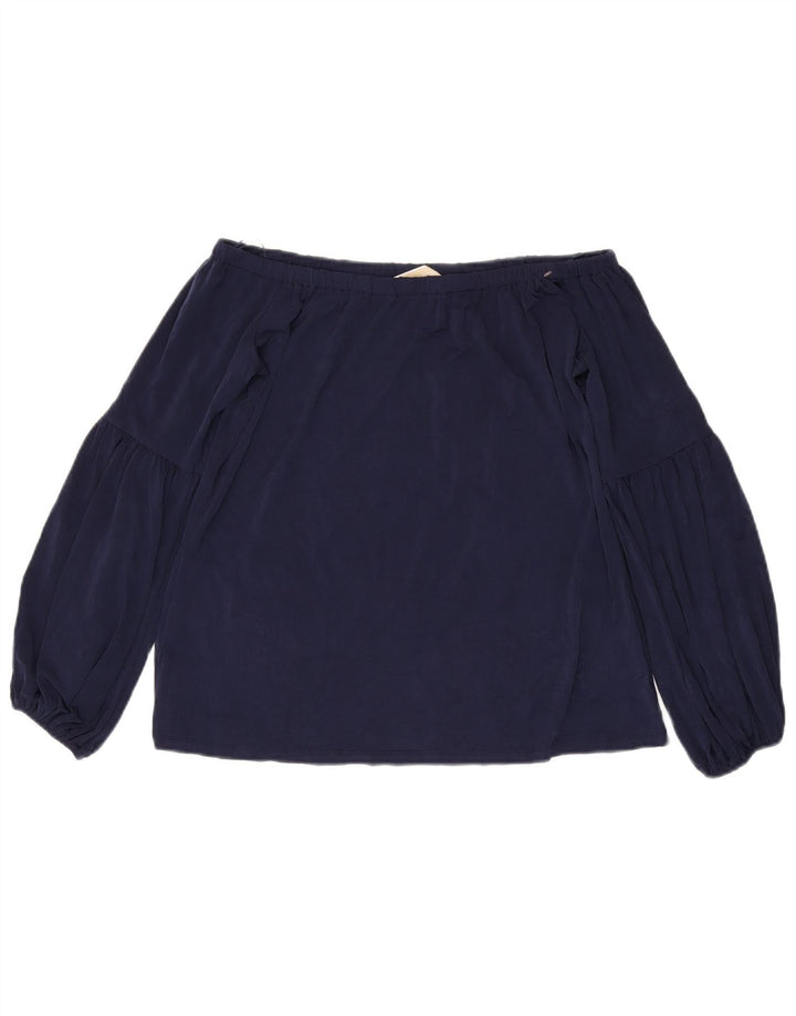 Michael Kors Haut court à épaules dénudées pour femme UK 10 Petit Bleu marine Polyester