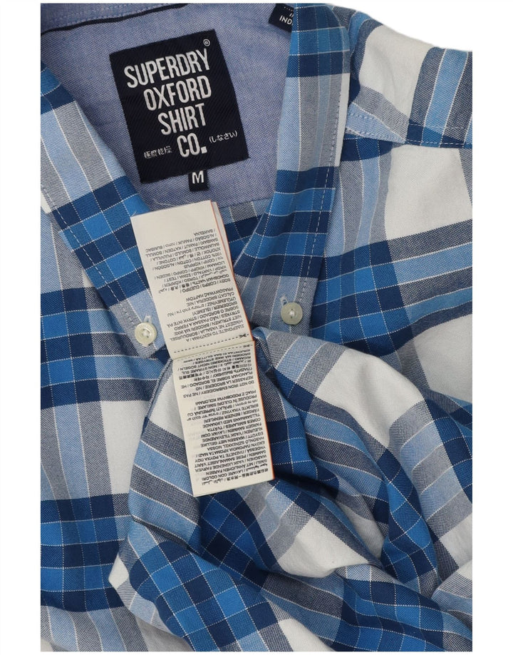 Superdry Chemise à Manches Courtes Homme Bleu Moyen Check Cotton