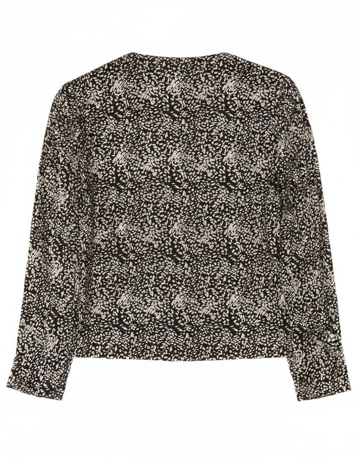 C & A Chemisier à manches longues pour femme EU 40 Noir moyen imprimé animal