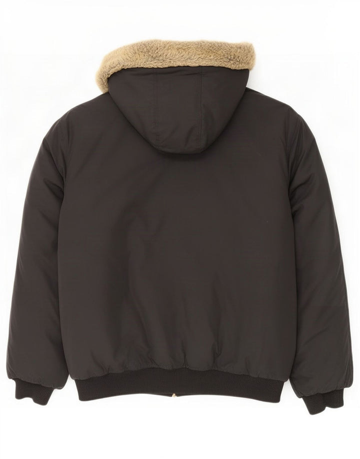 Adidas Veste rembourrée à capuche pour homme UK 42 XL Noir Polyester