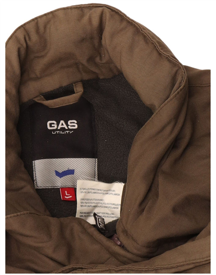 Gas Veste utilitaire à capuche pour homme UK 40 Large Marron Nylon