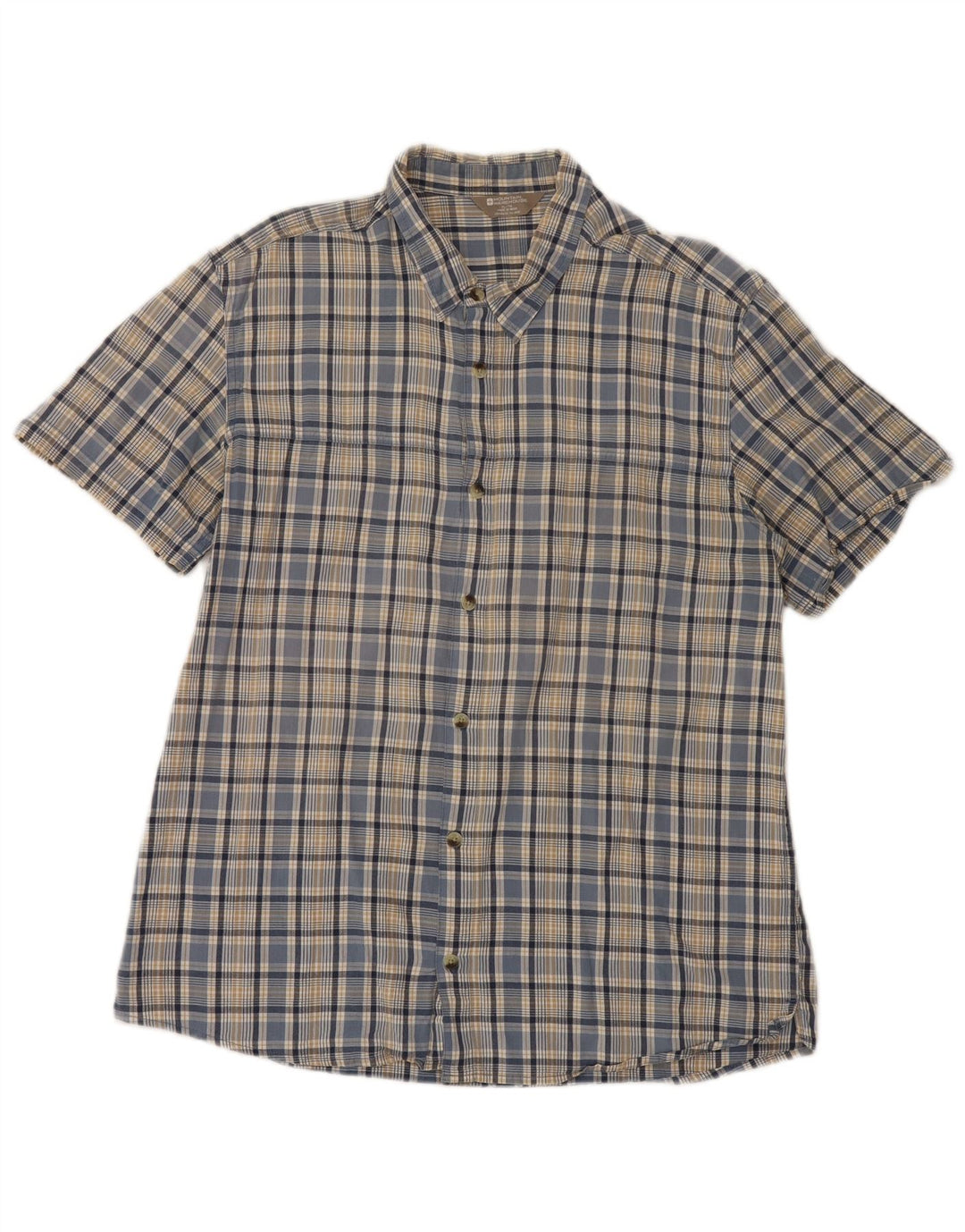 Mountain Warehouse Chemise à manches courtes pour homme XL en coton à carreaux bleu
