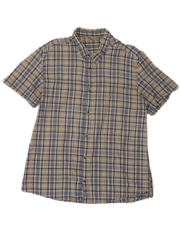 Mountain Warehouse Chemise à manches courtes pour homme XL en coton à carreaux bleu