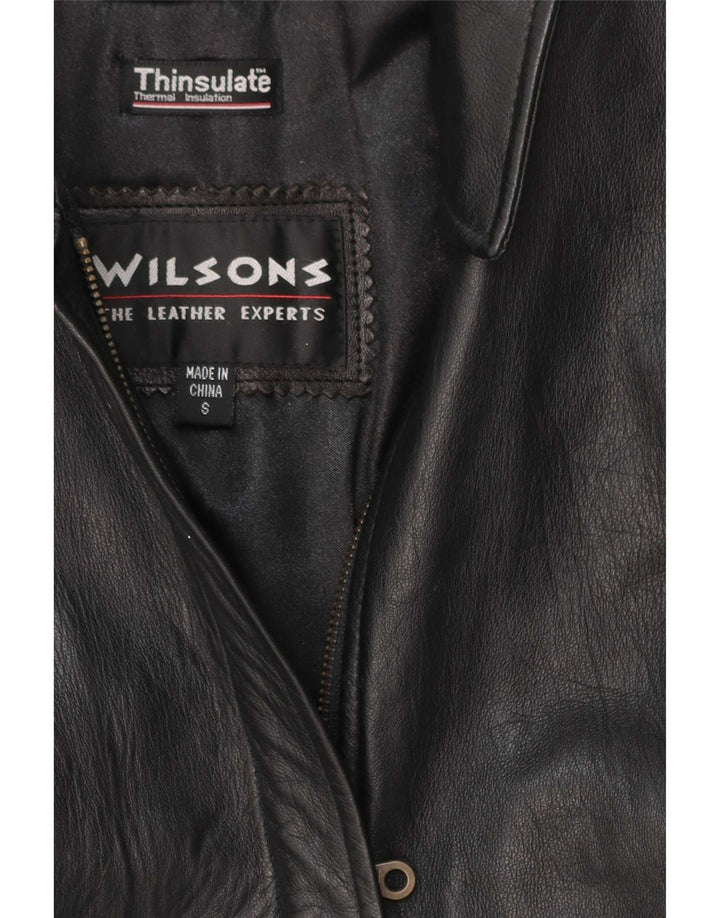 Wilsons Veste en cuir pour femme UK 10 Petit Noir Classique