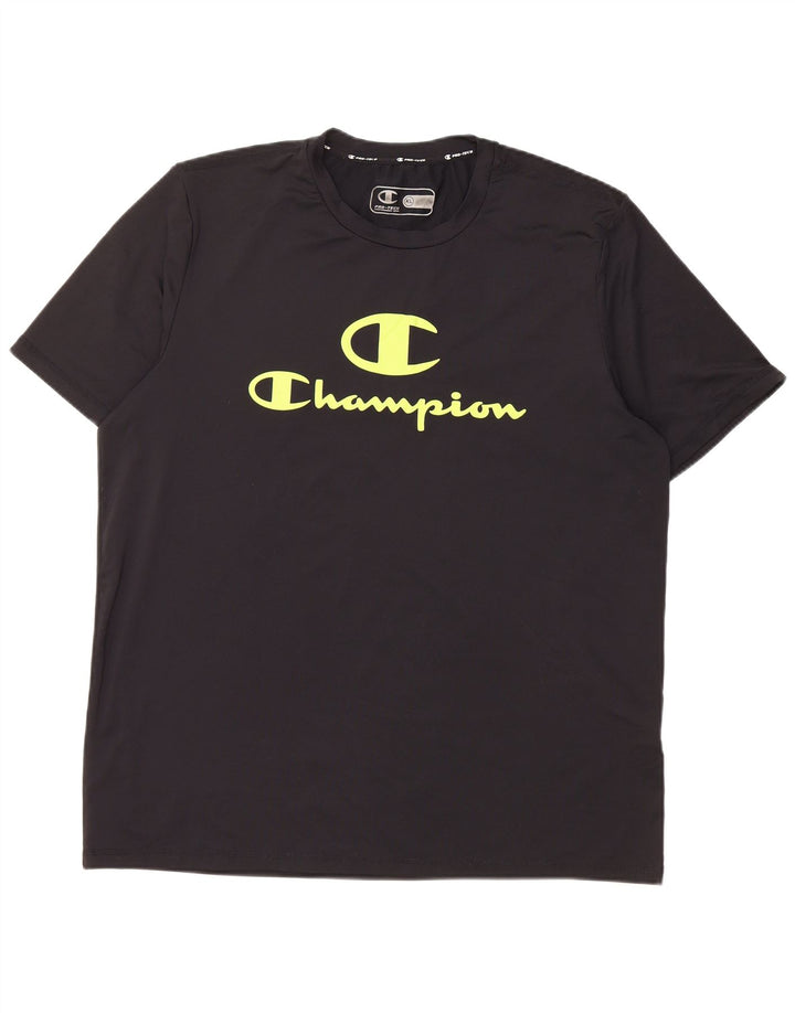 CHAMPION T-Shirt Graphique Homme Haut XL Noir Polyester