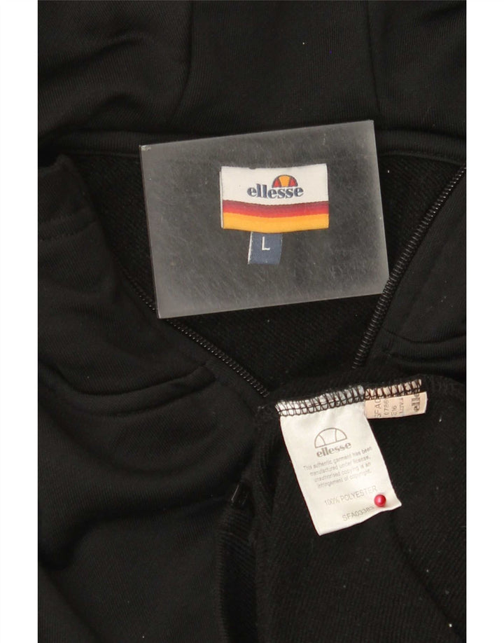 Ellesse Pull à capuche zippé pour homme Large Noir Polyester