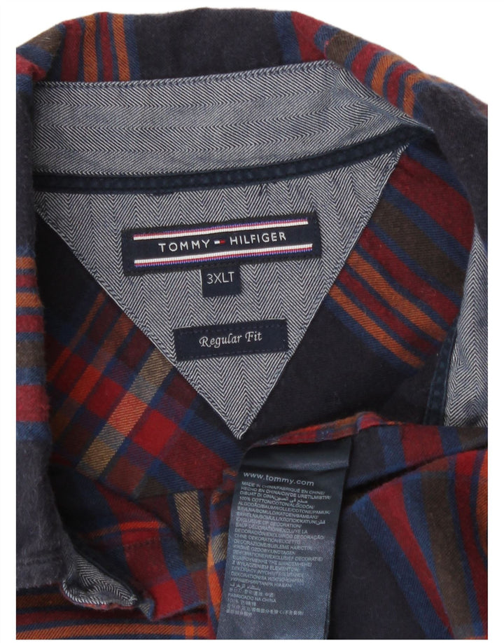 Tommy Hilfiger Chemise en flanelle coupe droite pour homme 3XL Bleu marine à carreaux