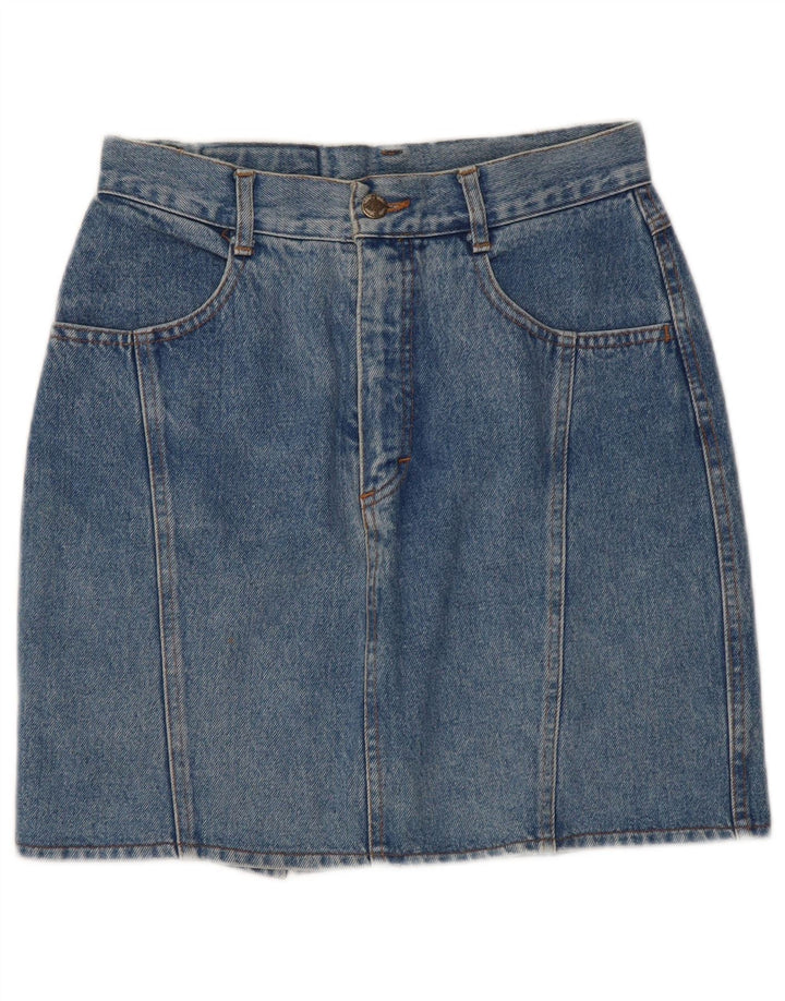 vintage Femme Mini Jupe En Jean W29 Coton Bleu Moyen