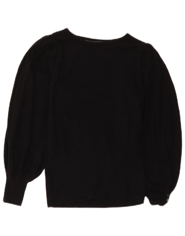MINT VELVET Pull col bateau pour femme UK 8 Petit coton noir