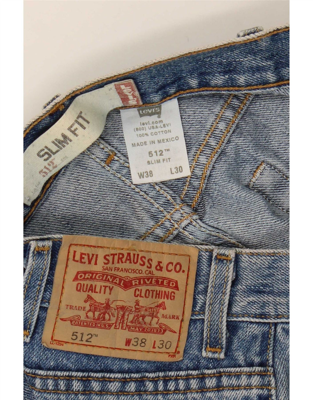 Levi's Jean Slim 512 Homme Bleu W38 L27 Coton