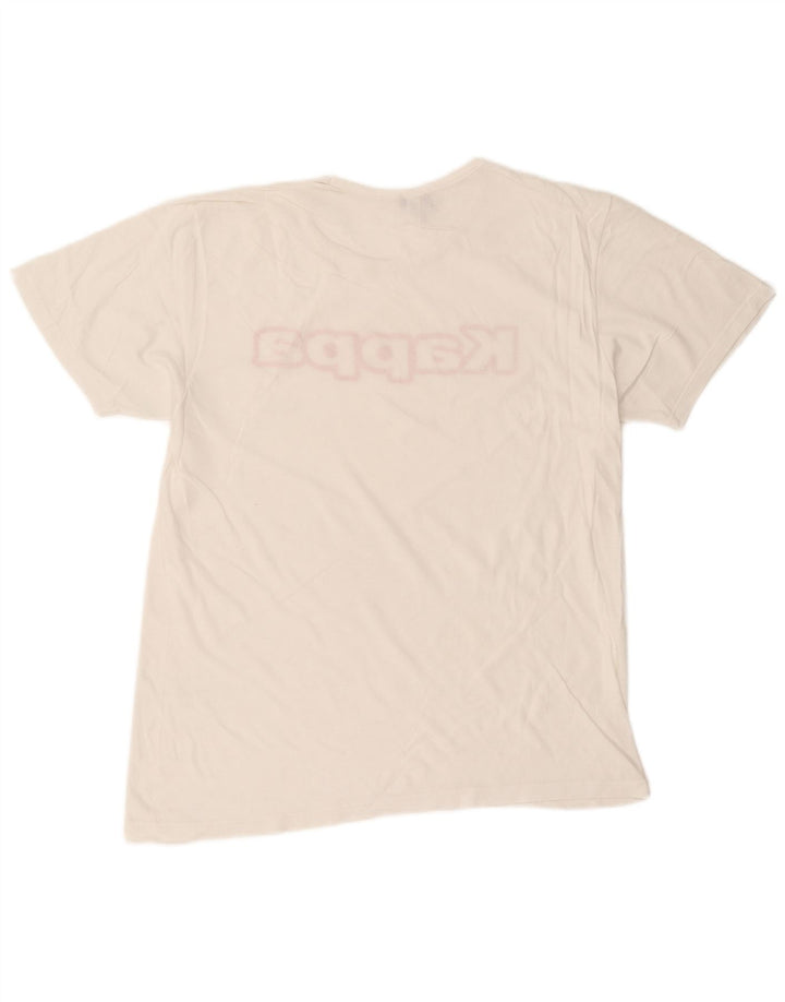 Kappa T-Shirt Graphique Homme Top XL Blanc Coton