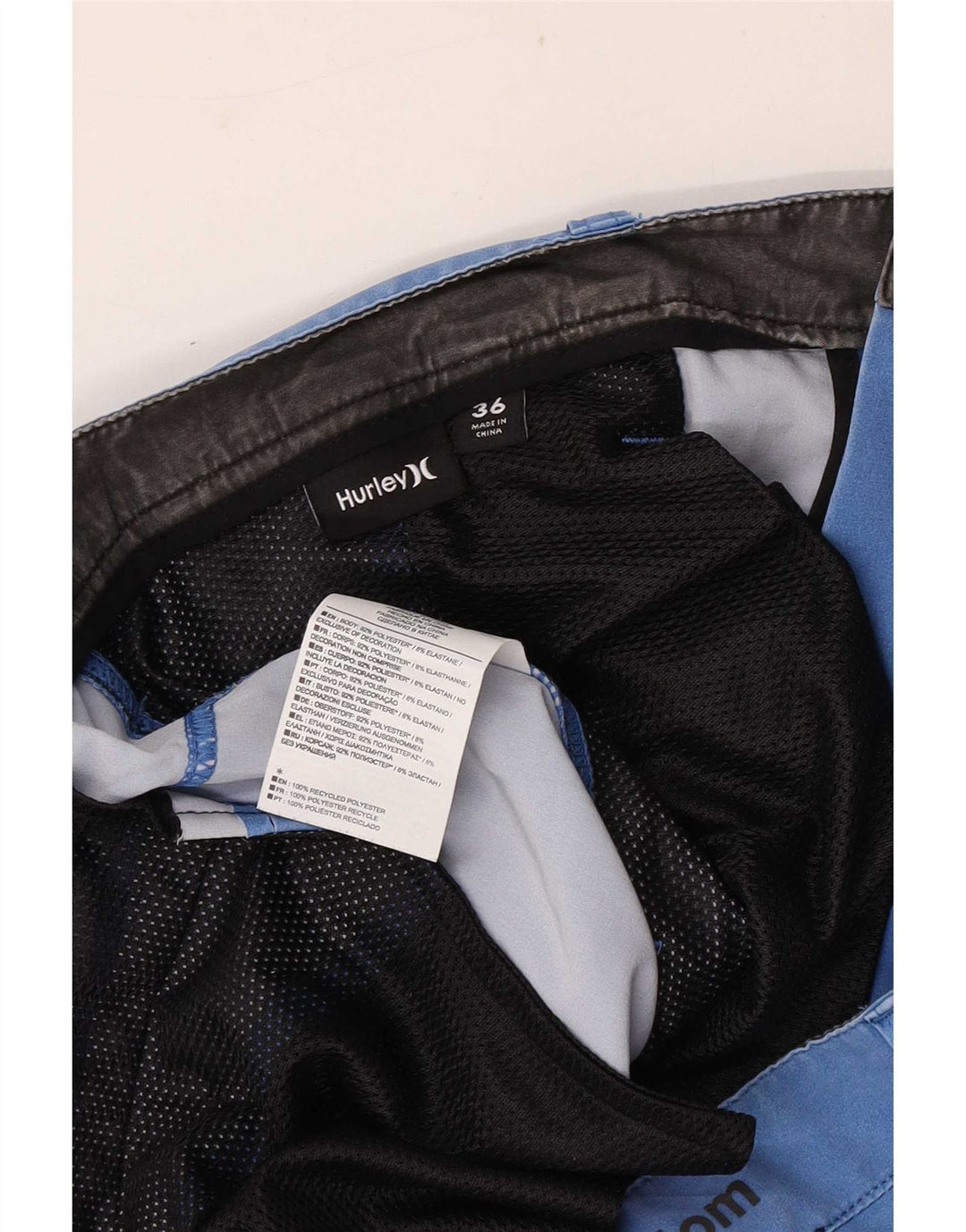 Hurley Short Chino Homme Large W36 Bleu Polyester