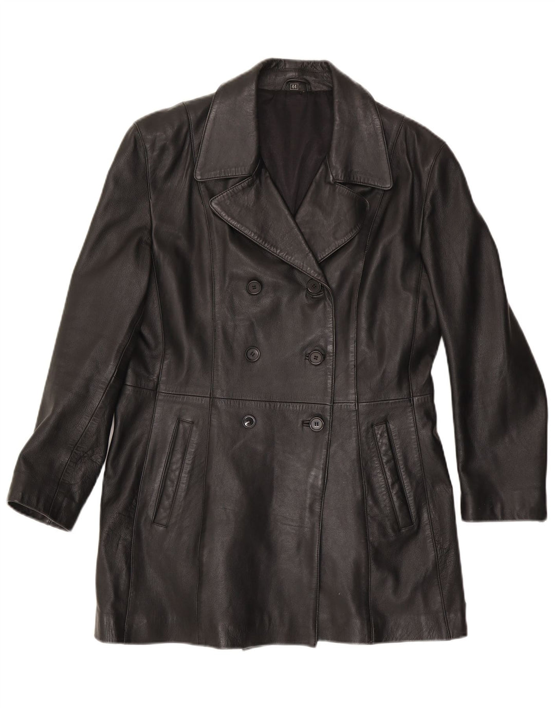 Manteau en cuir femme vintage EU 44 XL Cuir noir