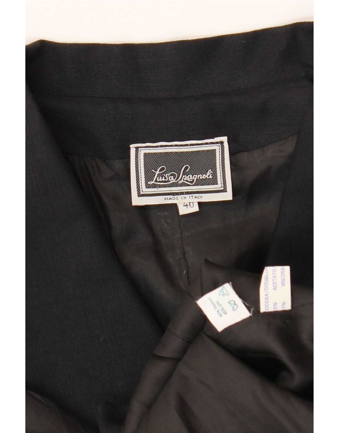 Luisa Spagnoli Veste blazer à manches courtes pour femme 5 boutons IT 40 Small Noir