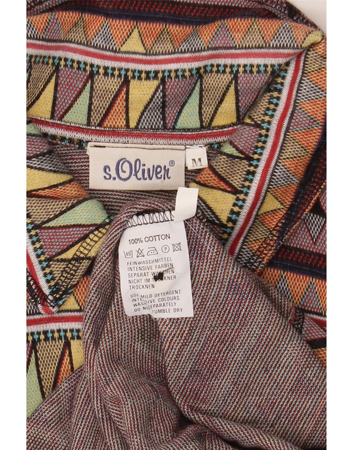 S.Oliver Chemise en flanelle pour homme en coton géométrique multicolore moyen