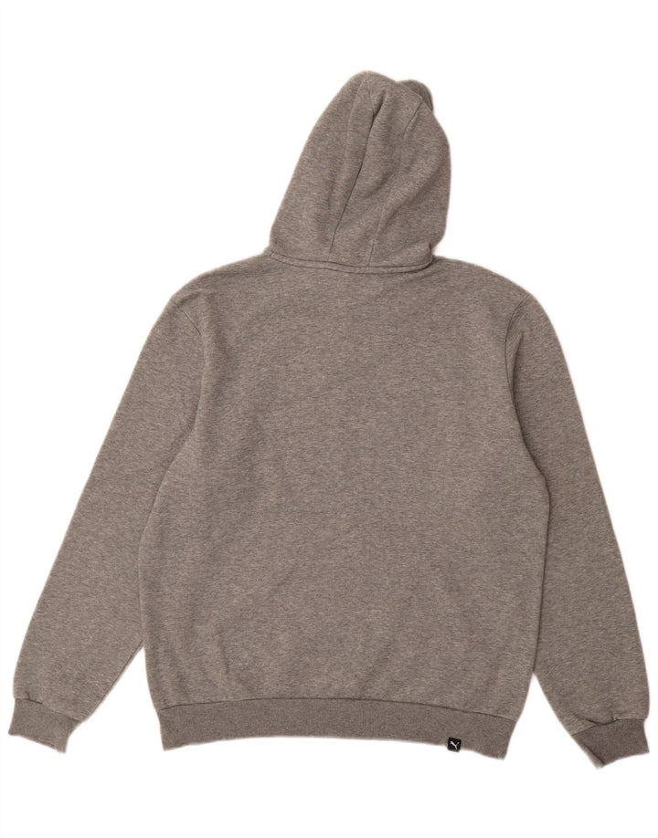 PUMA Pull à Capuche Graphique Homme Gris Moyen Coton