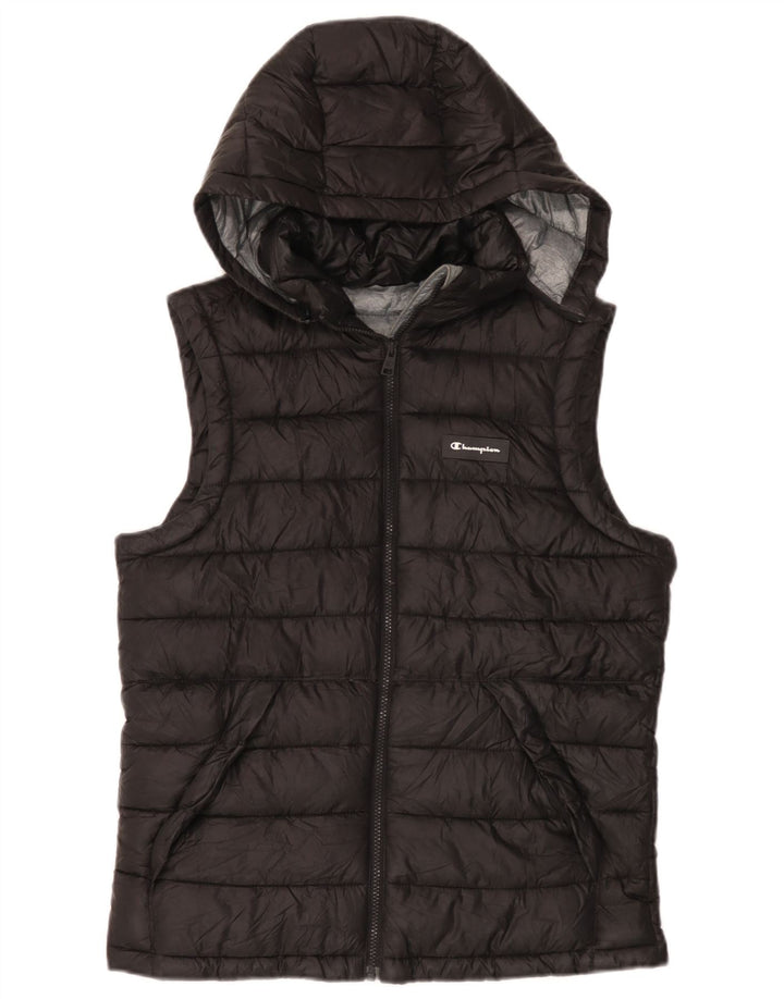 Champion Gilet rembourré à capuche pour homme UK 36 Petit Noir Polyester