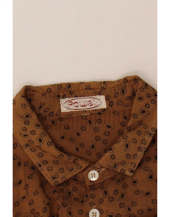 Chemise vintage pour homme marron moyen floral