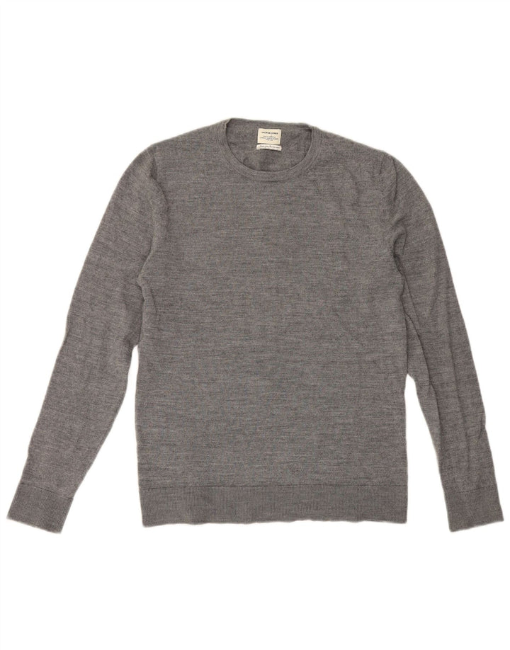 Jack & Jones Pull Col Rond Homme Gris Moyen Laine